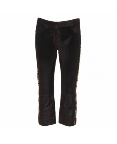 Женские укороченные брюки Pre-Owned Roberto Cavalli Leather Vintage