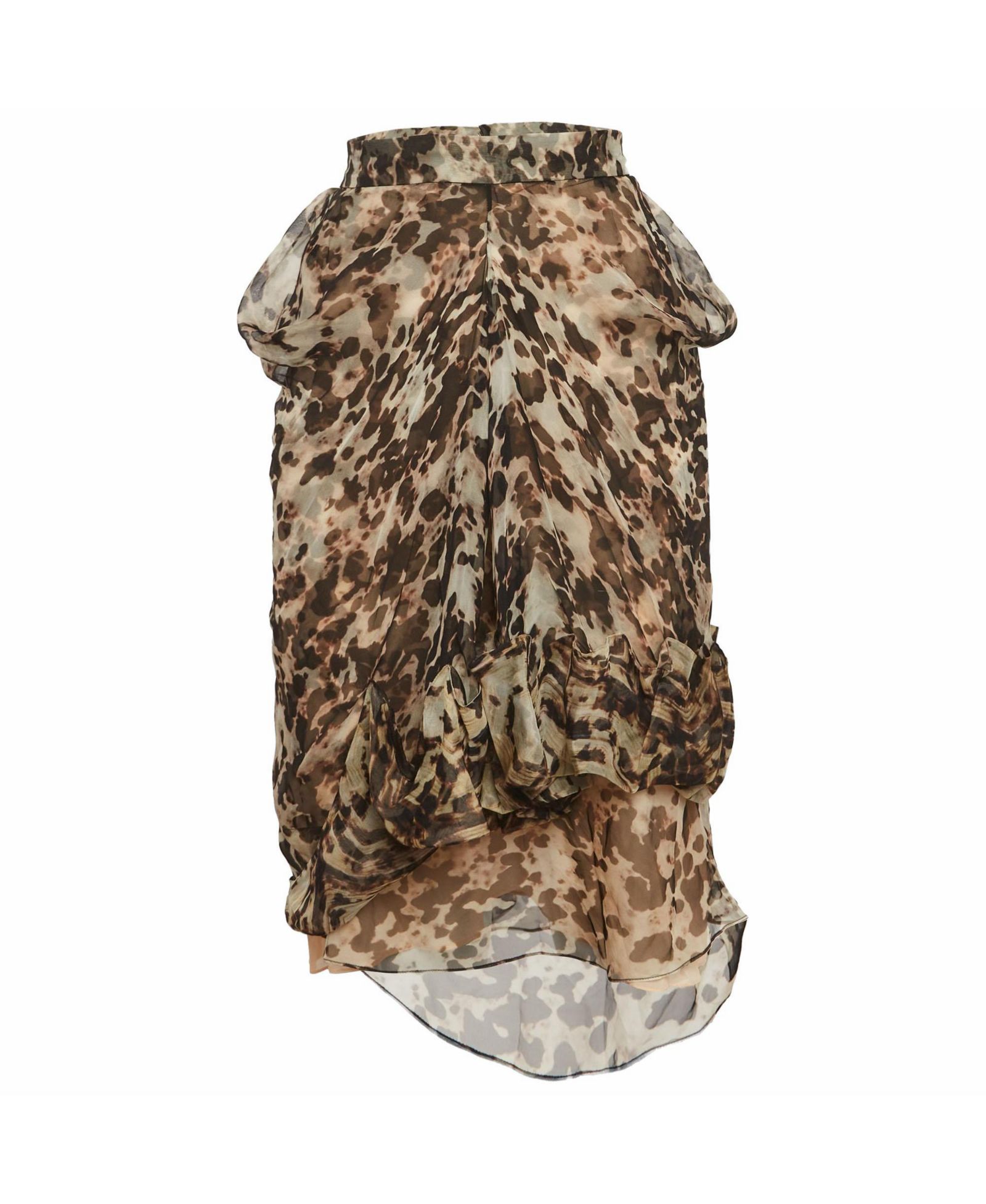 Pre-Owned Givenchy Women's Abstract Print Chiffon Draped Mini Skirt