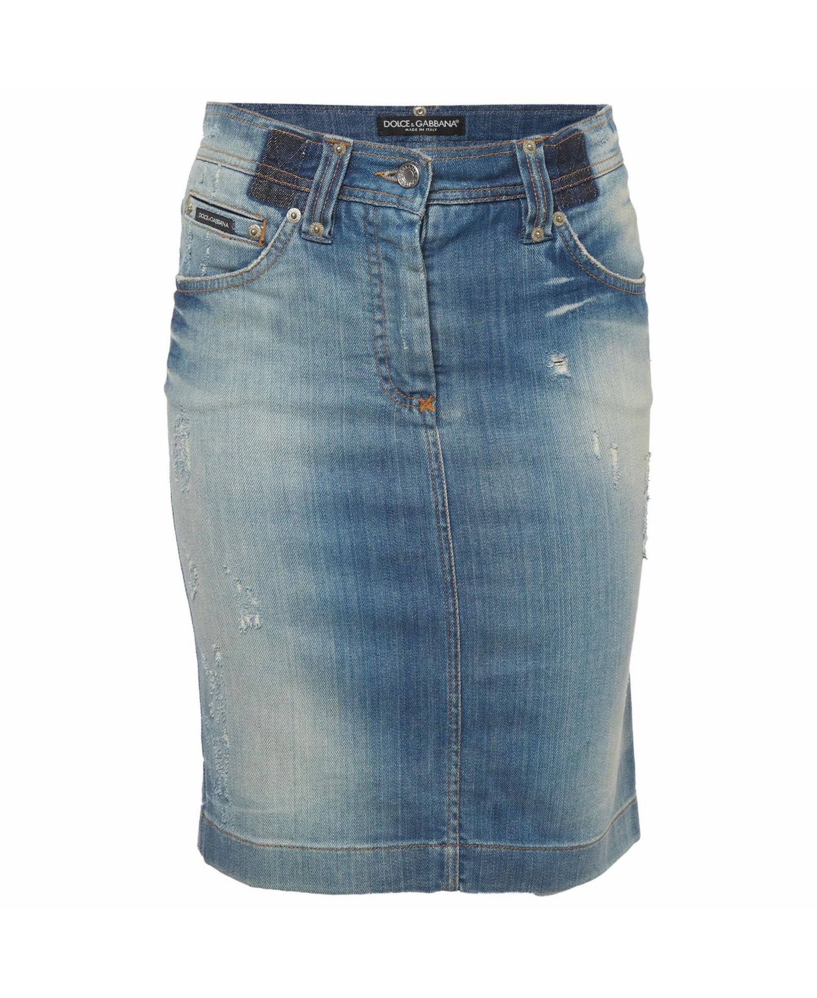 Юбка-карандаш Pre-Owned Dolce and Gabbana Women's Faded Denim Pencil Skirt