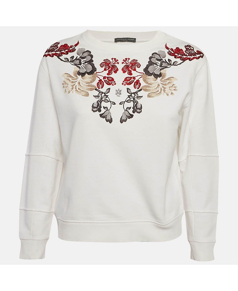 Свитшот Pre-Owned Alexander Mcqueen Women's с цветочной вышивкой из хлопка