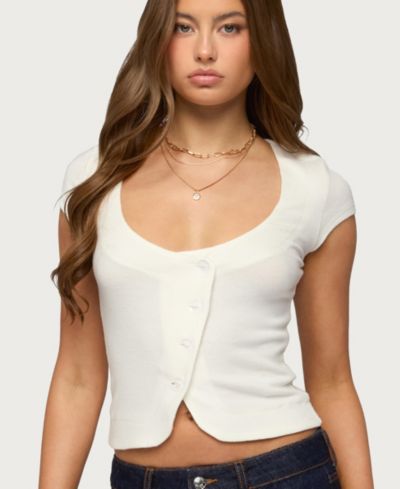 Edikted Women's Blaunca Asymmetric Knit Top