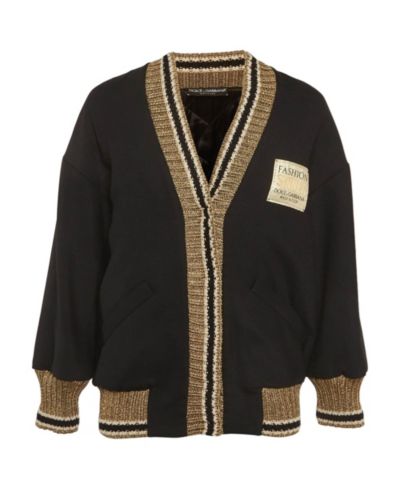 Pre-Owned Dolce & Gabbana Women's Lurex Knit Trim Gabardine Jacket