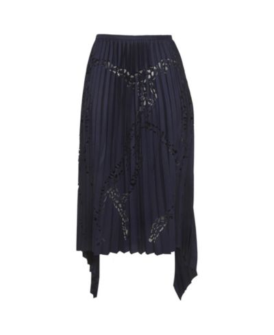 Pre-Owned Emilio Pucci Women's Laser Cut Plisse High Low Hem Skirt
