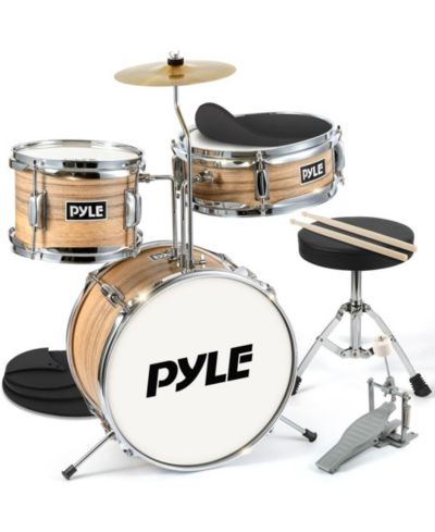 Детский барабанный набор Pyle из 3 предметов, Natural Finish