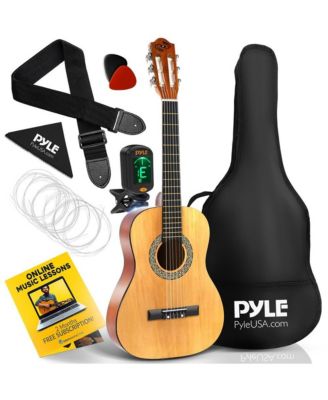 Pyle 1/2-Size Beginner Acoustic Nylon-String Guitar Kit, Ages 5+