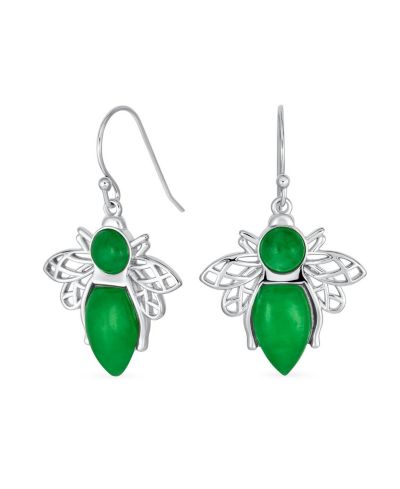 Серьги Bling Jewelry Garden Insect Orange Yellow Jade Queen Bumble Bee Drop.925 Sterling Silver