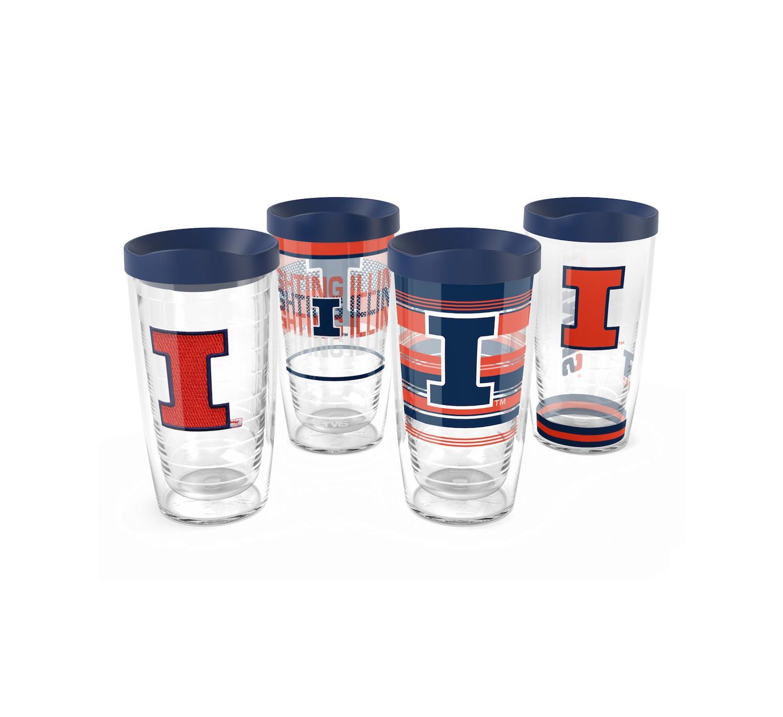 Набор классических стаканов Tervis Illinois Fighting Illini 4-Pack 16oz.
