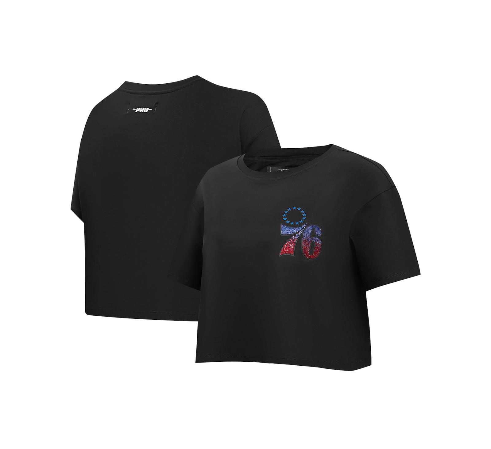 Женская укороченная футболка Pro Standard Philadelphia 76ers Jewels, черная