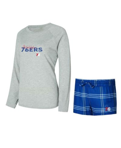 Женский комплект из топа с длинным рукавом и шорт Concepts Sport Philadelphia 76ers Petition