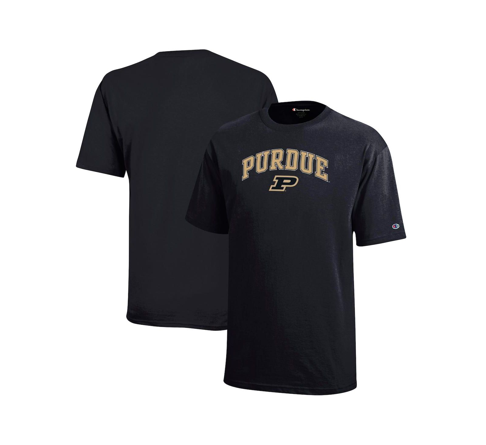 Футболка Champion Purdue Boilermakers Arch Over Logo для мальчиков и девочек Black