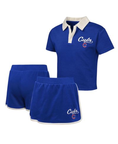 Outerstuff Big Girls Royal Chicago Cubs Base Trainer Johnny Polo and Skort Set