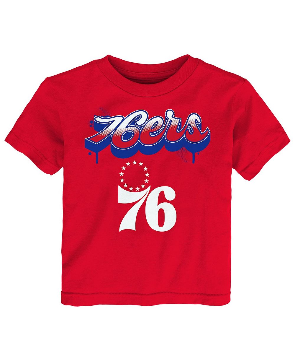 Детская футболка Outerstuff Red Philadelphia 76ers Bubbly Script для мальчиков и девочек