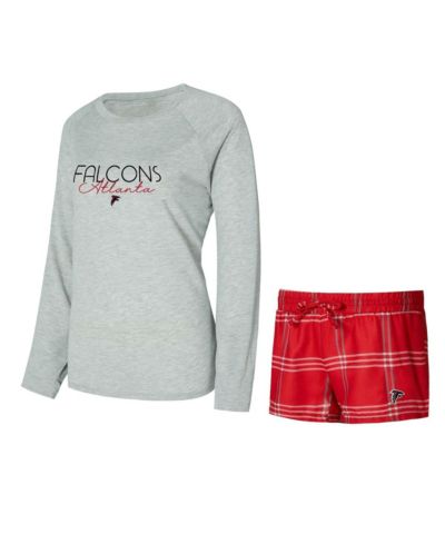 Concepts Sport Women's Red/Gray Atlanta Falcons Petition Raglan Long Sleeve Top & Shorts Set