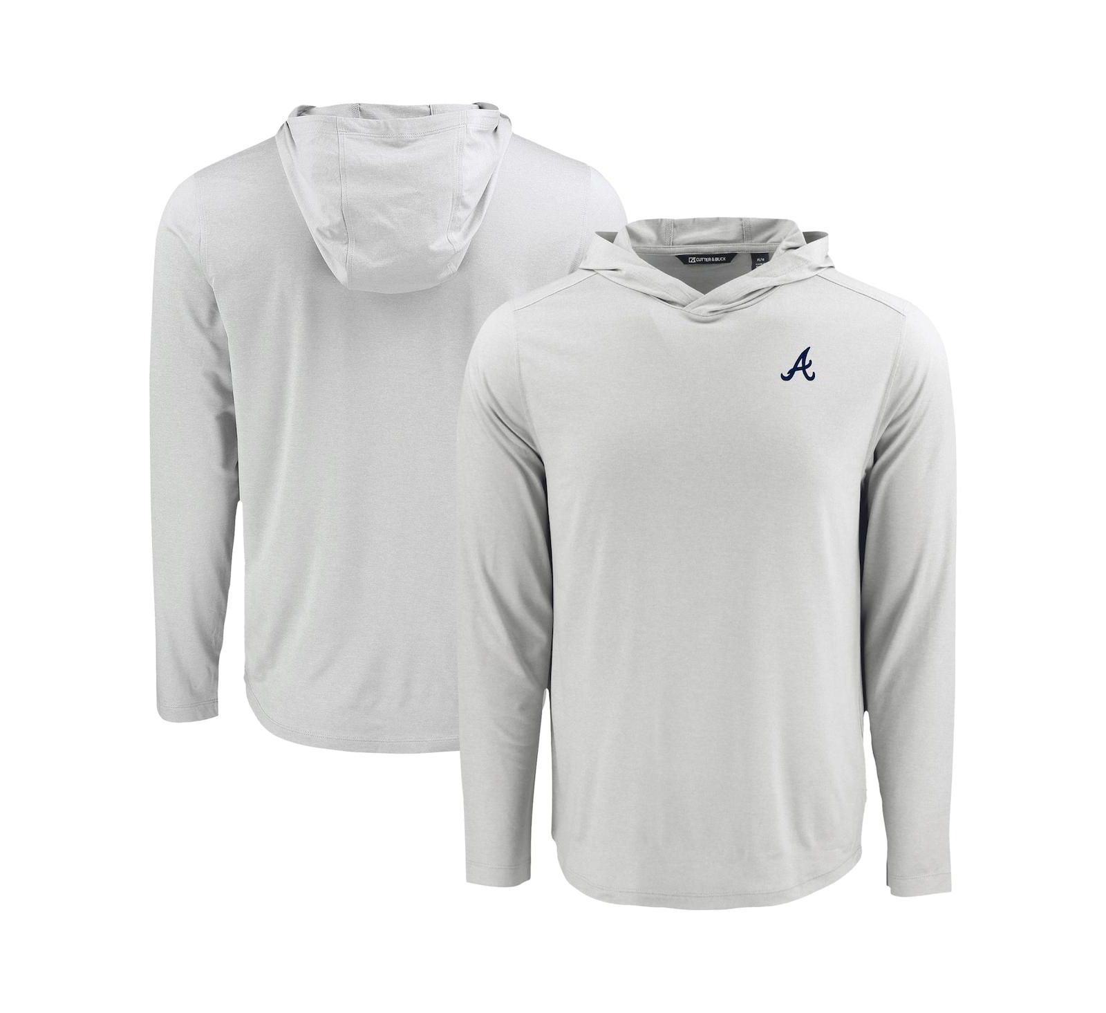 Cutter & Buck Men's Gray Atlanta Braves Coastline Epic Comfort Long Sleeve Hoodie