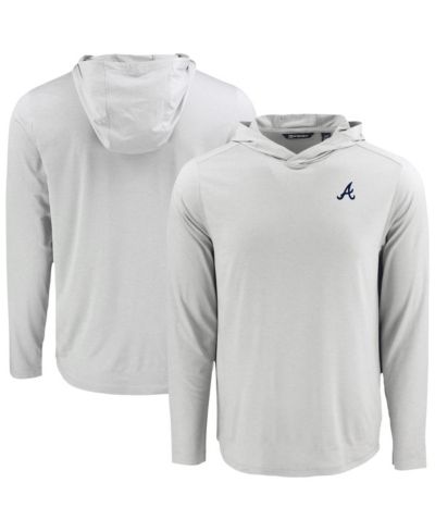 Мужское худи Cutter & Buck Gray Atlanta Braves Coastline Epic Comfort Long Sleeve Hoodie