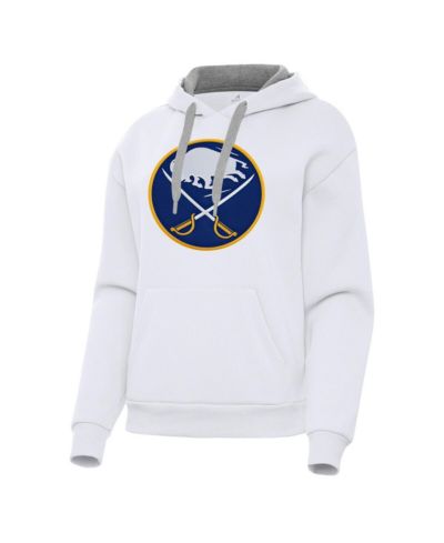 Antigua Women's White Buffalo Sabres Victory Pullover Hoodie