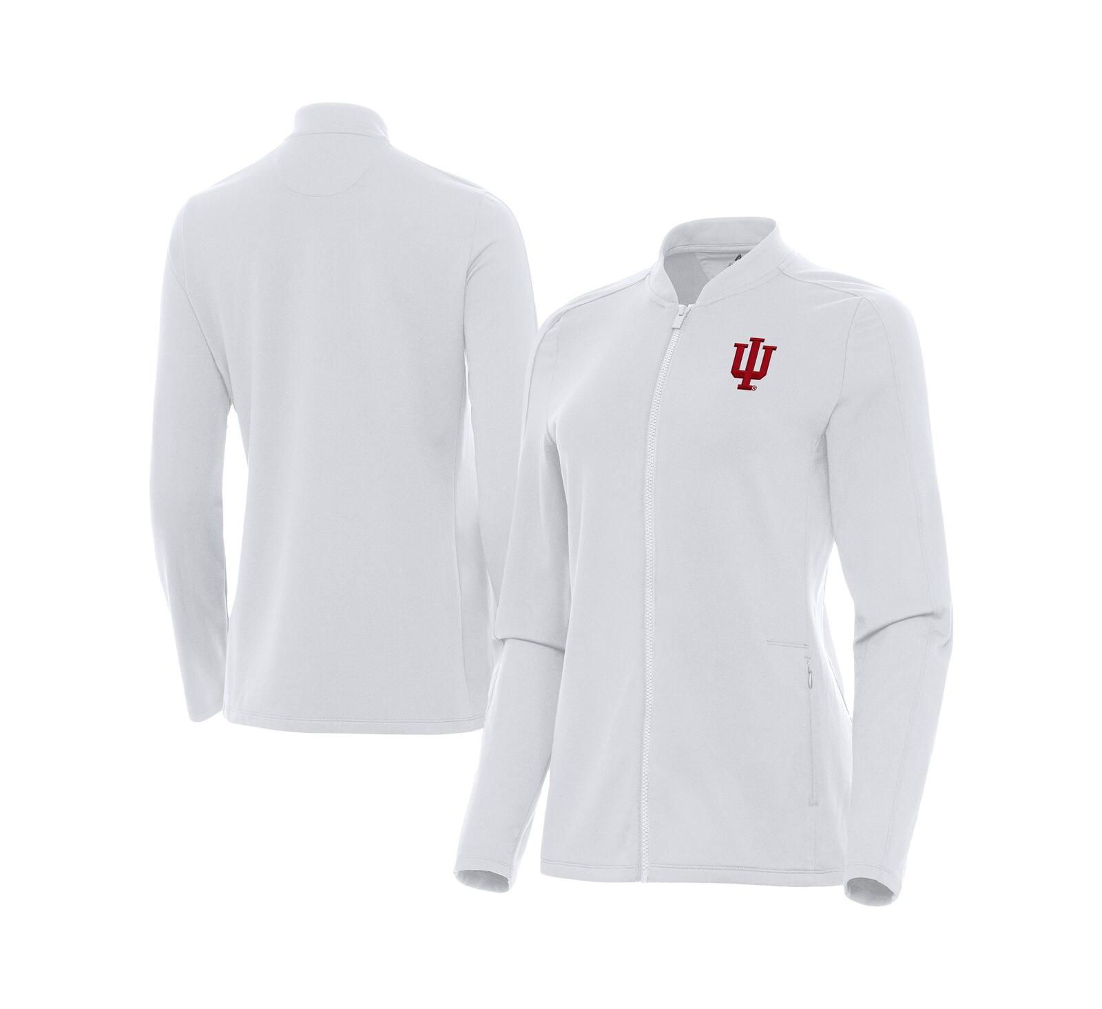 Женская куртка Antigua White Indiana Hoosiers Continual Full-Zip Jacket
