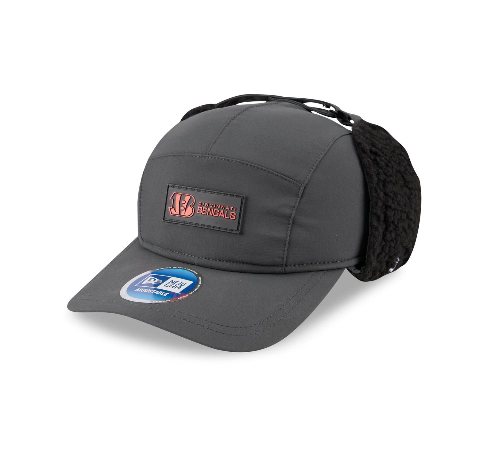 Мужская регулируемая бейсболка New Era Cincinnati Bengals 2025 Sideline Cold Weather Runner Dog Ear