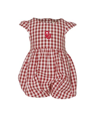 Детский боди Garb Baby Girls Crimson Oklahoma Sooners Cara Gingham Ruffled
