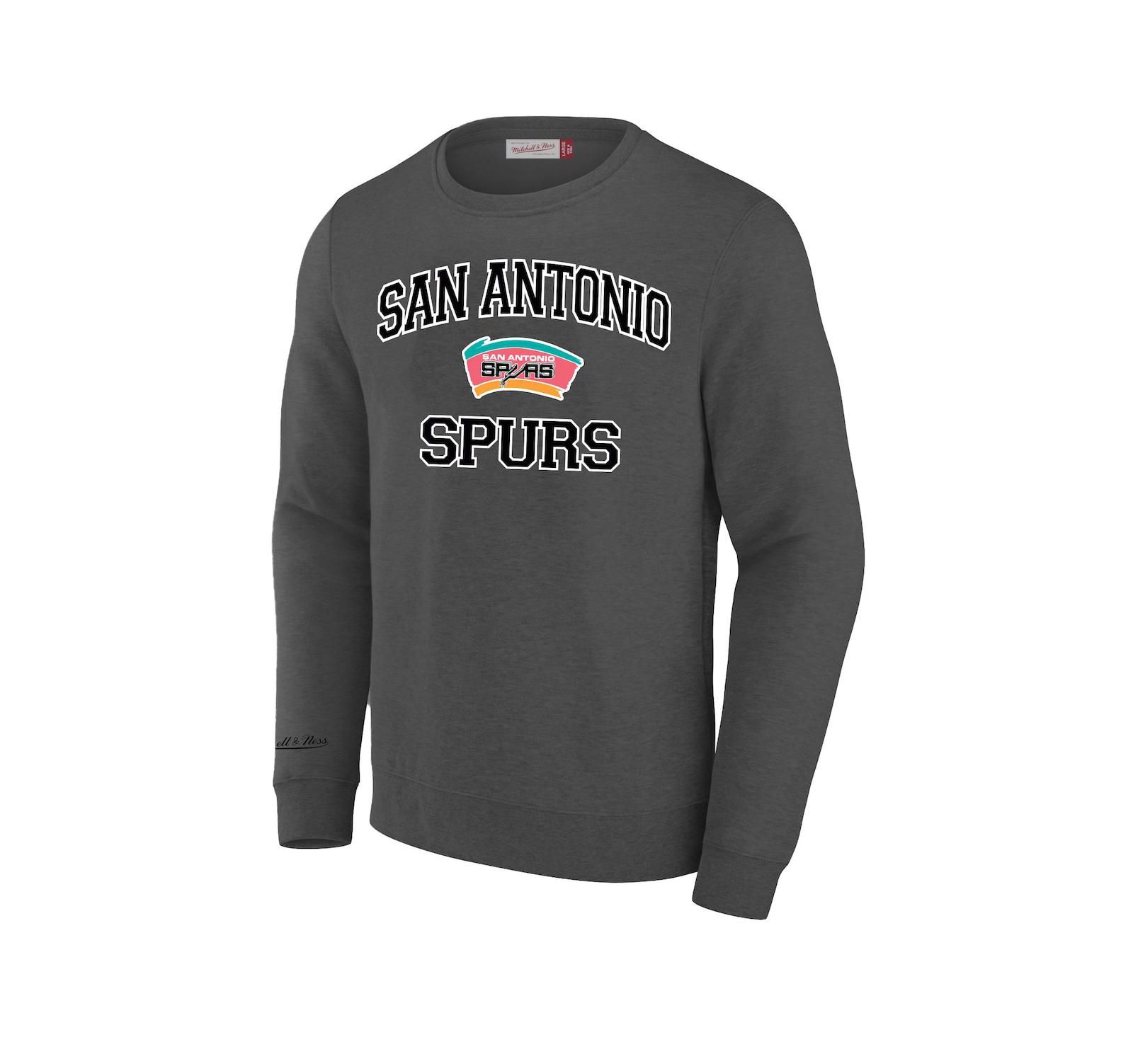 Мужское свитшот Mitchell & Ness Heather Gray San Antonio Spurs Big & Tall Hardwood Classics Sweatshirt