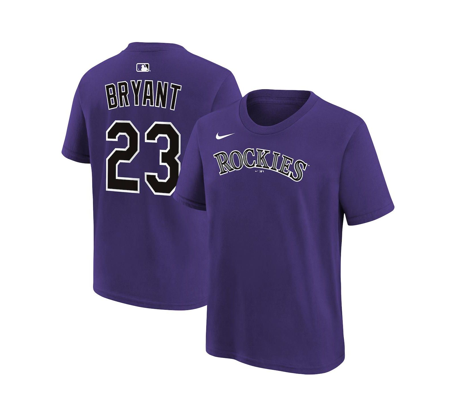 Nike Kris Bryant Purple Colorado Rockies Name & Number T-Shirt для детей
