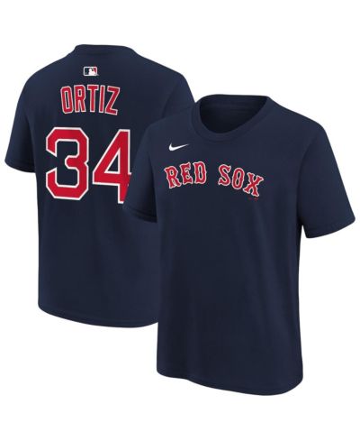 Nike футболка с именем и номером David Ortiz для мальчиков и девочек, темно-синяя, Бостон Ред Сокс