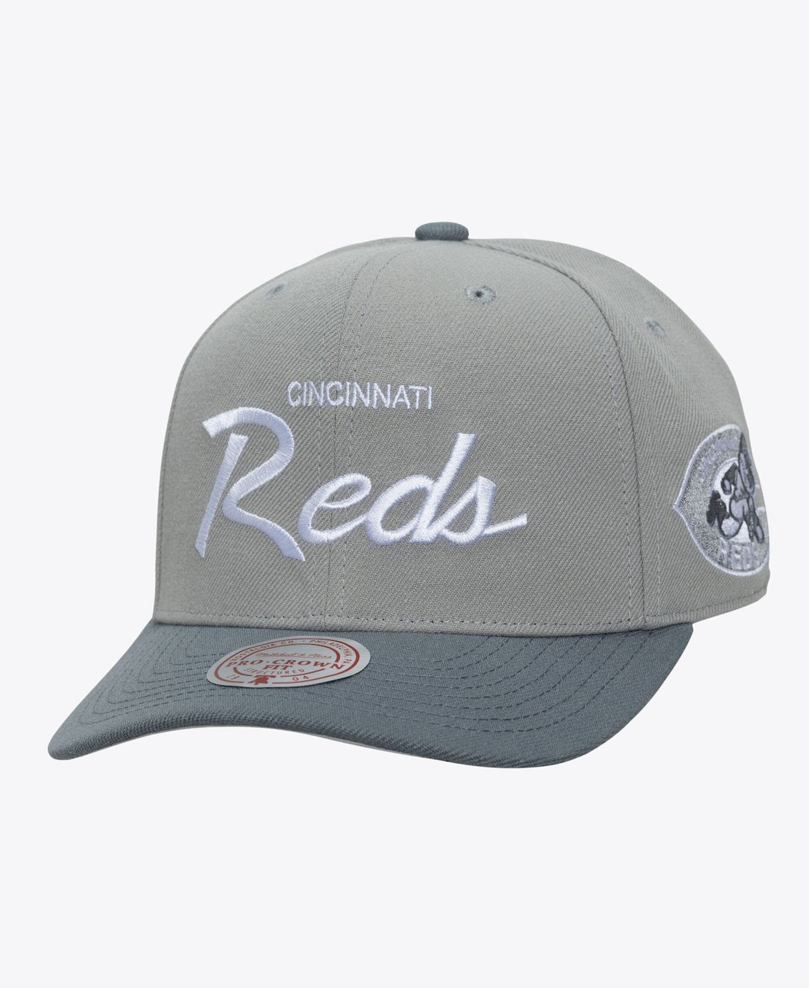 Mitchell & Ness Мужская кепка snapback регулируемая Cincinnati Reds Cooperstown Thunderstorm Head Coach Pro-Crown, серый