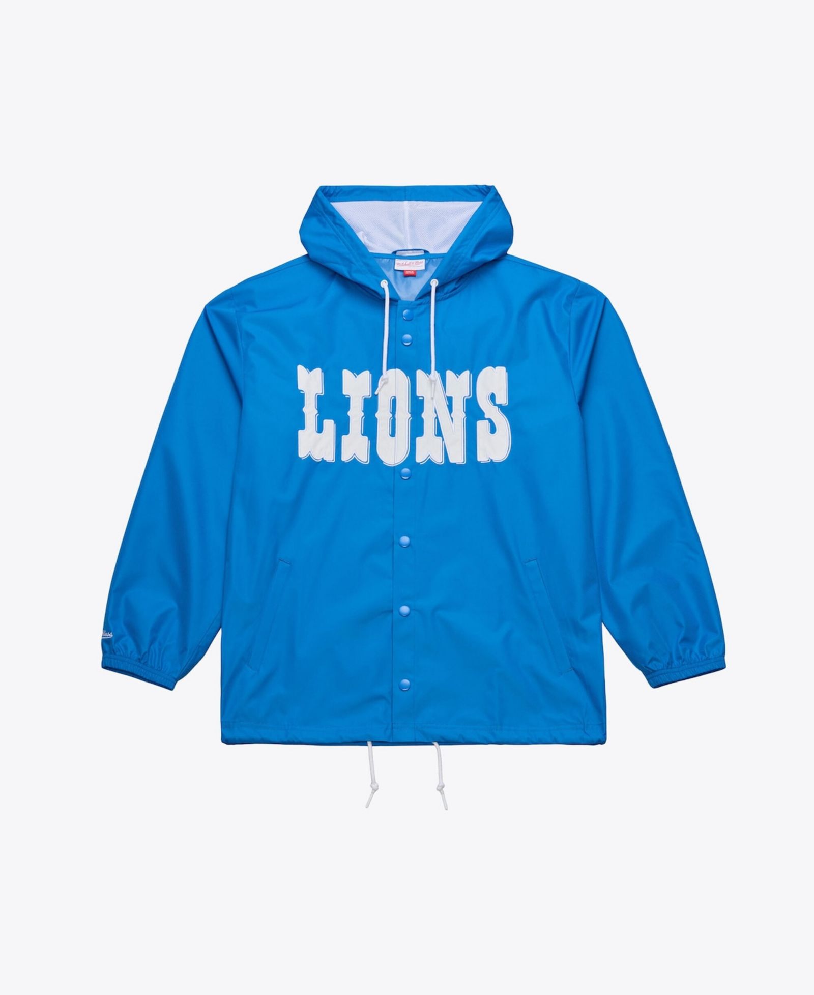 Mitchell & Ness Men's Blue Detroit Lions Coaches Full-Snap Hooded Windbreaker Jacket