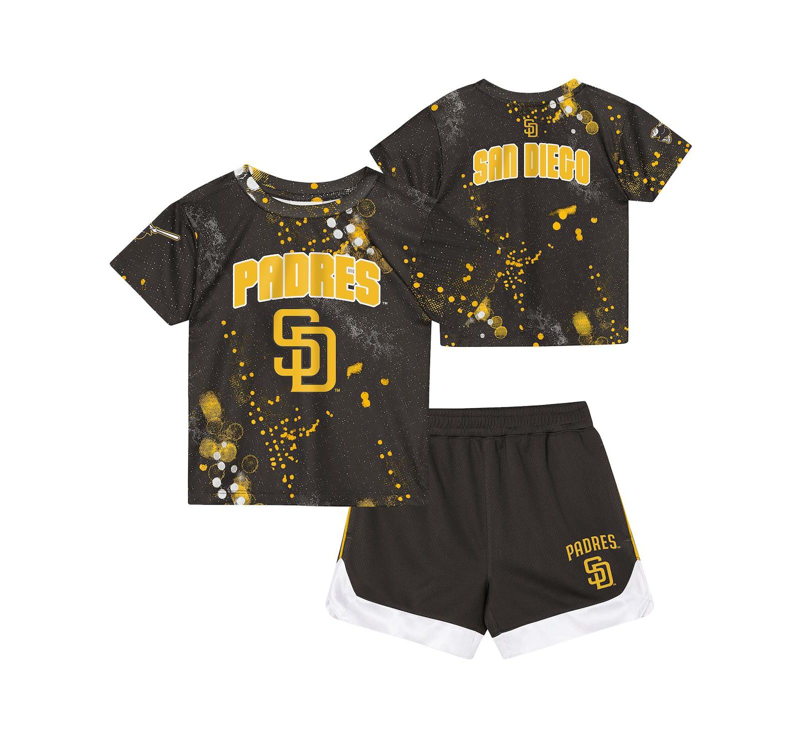 Outerstuff Preschool Brown San Diego Padres Pinch Hitter Infielder T-Shirt & Shorts Set