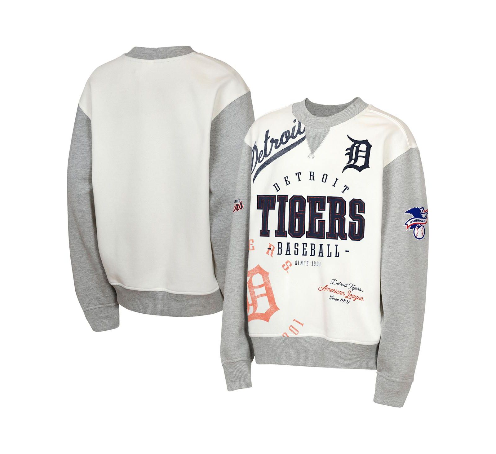 Флисовый свитшот Outerstuff для мальчиков и девочек Detroit Tigers Big League Power Hit