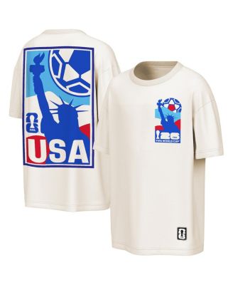 Мужская безразмерная футболка Outerstuff Cream USMNT FIFA World Cup 2026 Post Card