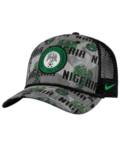 Мужская кепка Nike Black Nigeria National Team Rise Rope Trucker A-Frame Adjustable Hat