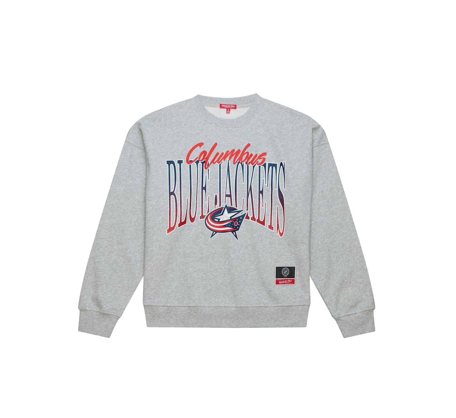 Mitchell & Ness Women's Heather Gray Columbus Blue Jackets Hockey Night Sweatshirt