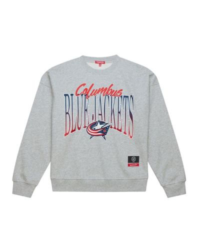 Mitchell & Ness Women's Heather Gray Columbus Blue Jackets Hockey Night Sweatshirt