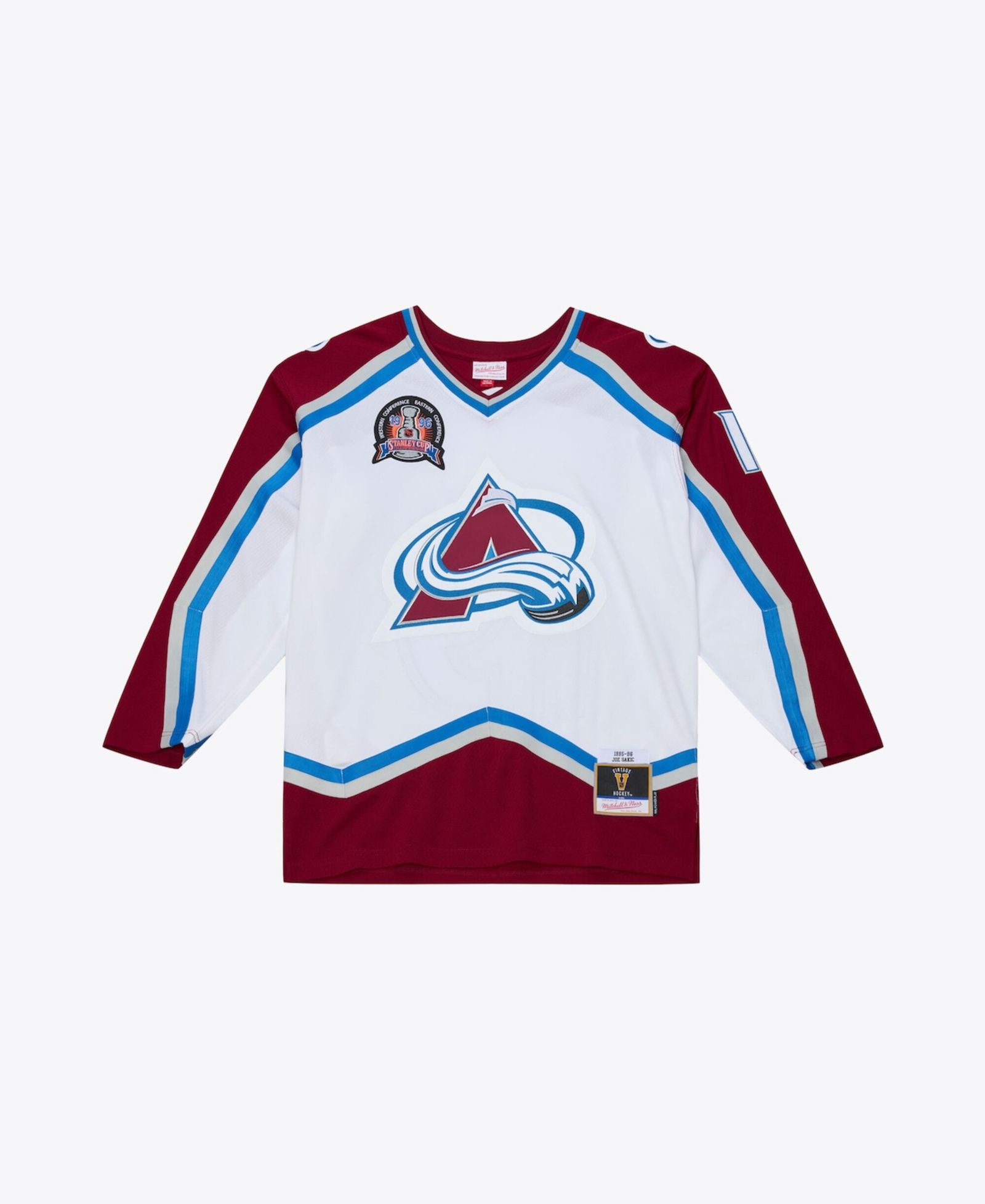 Мужская джерси Mitchell & Ness Joe Sakic White Colorado Avalanche 1995 Power Play