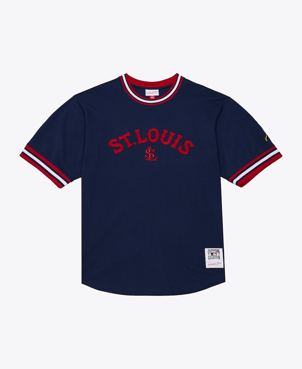 Mitchell & Ness Men's Navy St. Louis Cardinals Wild Pitch Ringer T-Shirt