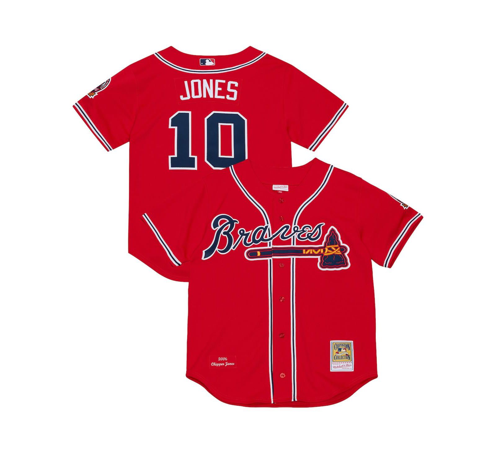 Mitchell & Ness Мужская джерси Chipper Jones Red Atlanta Braves 2006 Cooperstown Collection Authentic