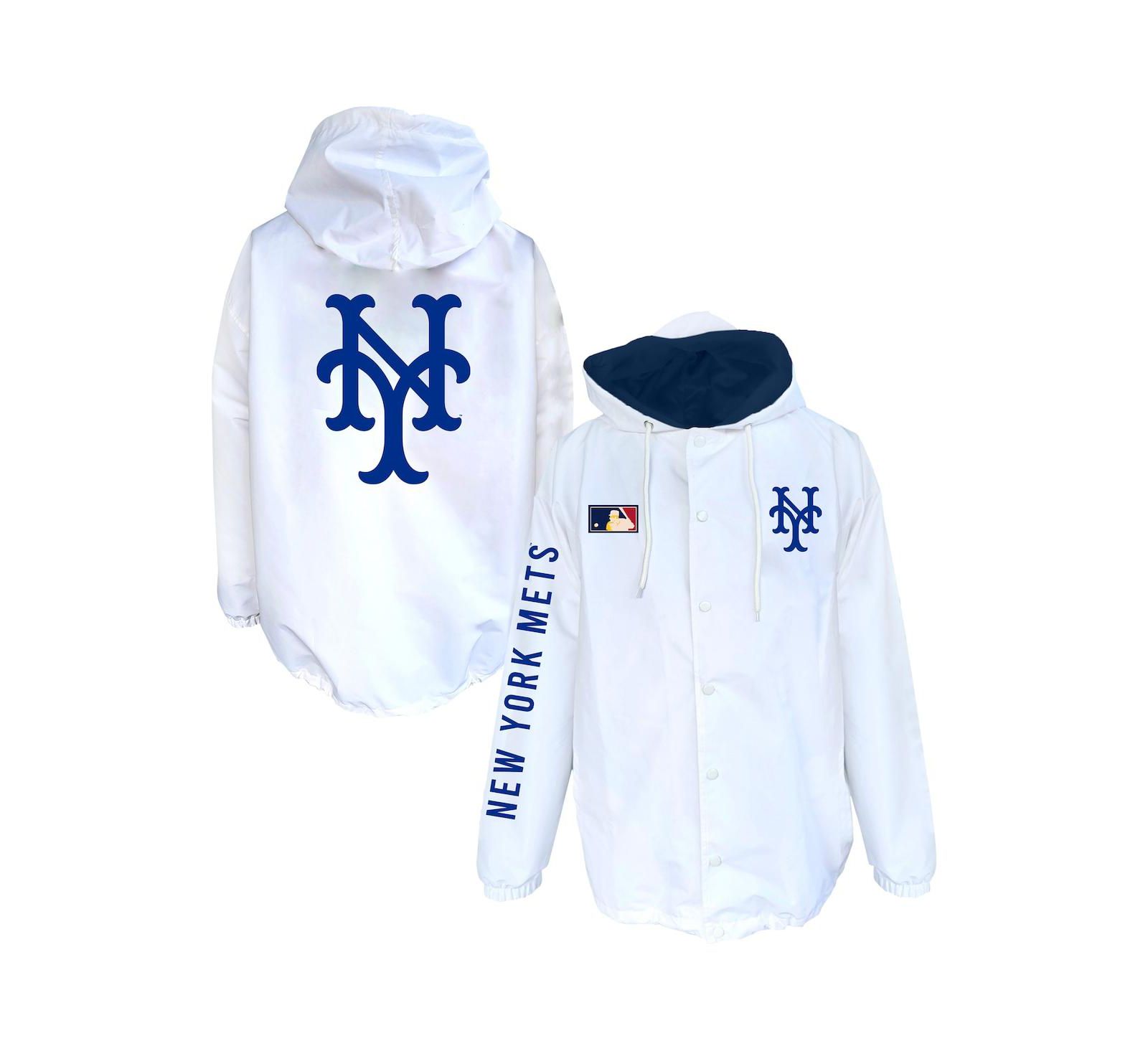 Mitchell & Ness Men's White New York Mets Big & Tall Full-Snap Hooded Jacket