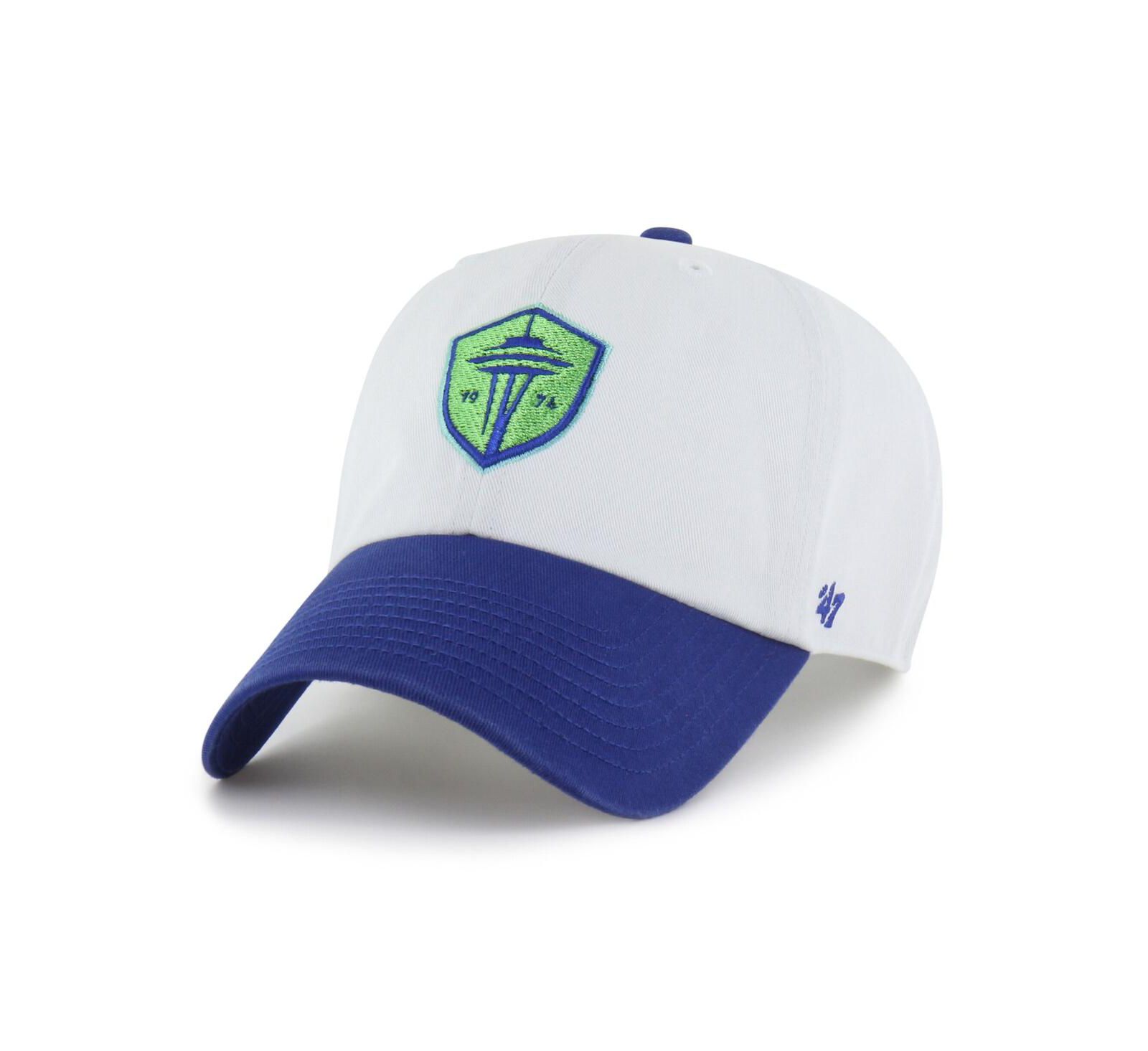 '47 Brand Men's White Seattle Sounders FC Two-Tone Clean Up Adjustable Hat