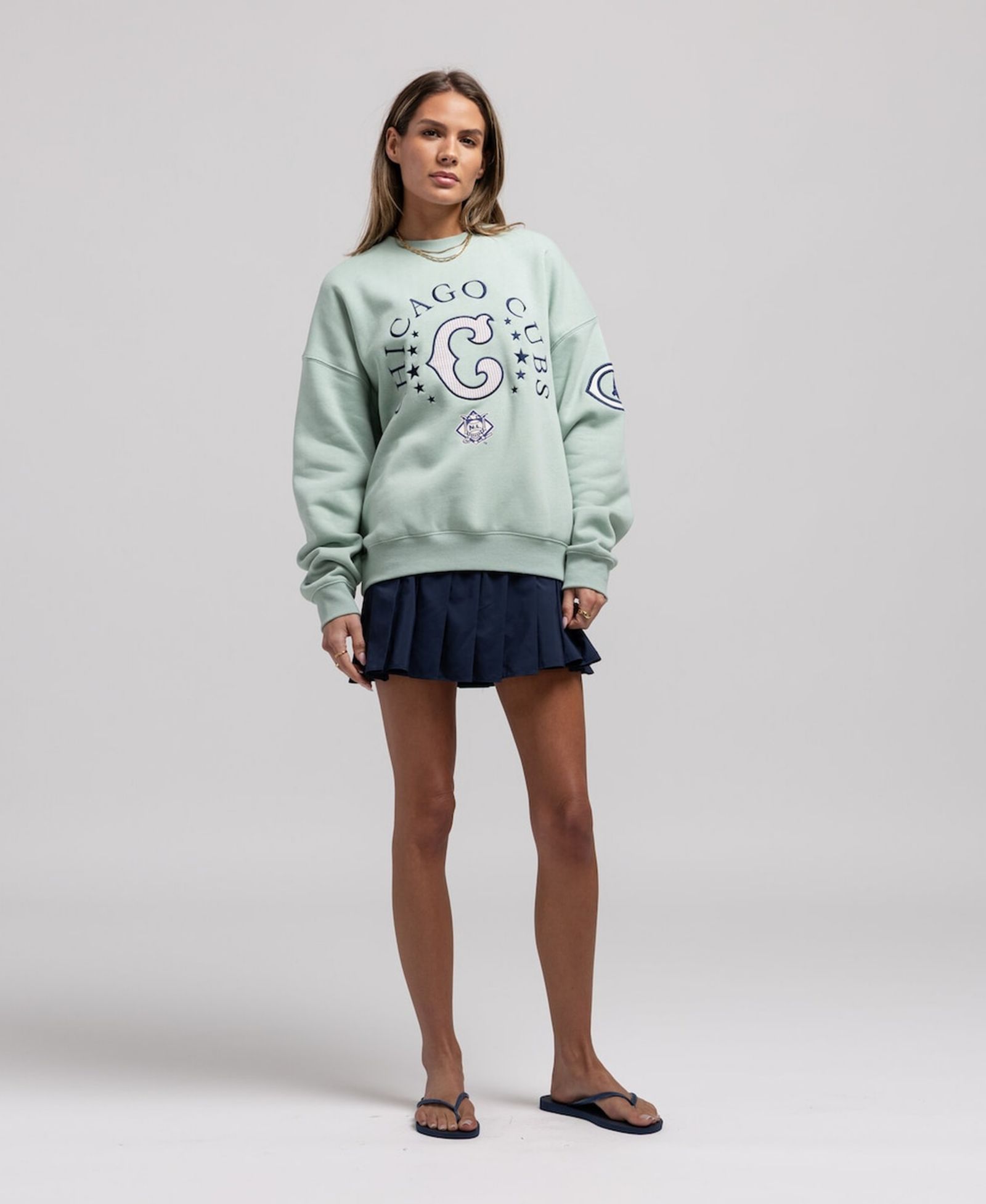 Mitchell & Ness Женская толстовка Chicago Cubs Yacht Rock Green