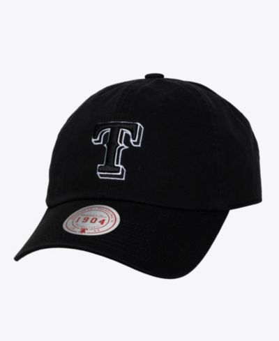 Mitchell & Ness Men's and Women's Black White Texas Rangers 1904 Strapback Adjustable Hat