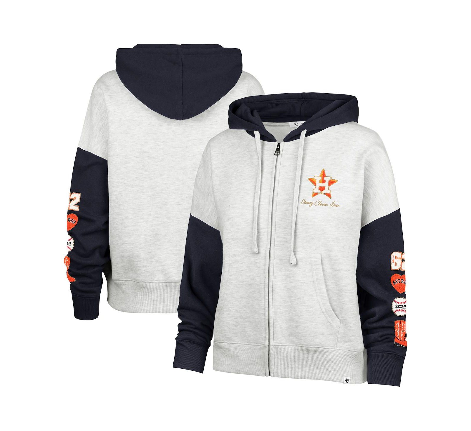 Женская толстовка на молнии Stoney Clover Lane X '47, серая/темно-синяя, Houston Astros