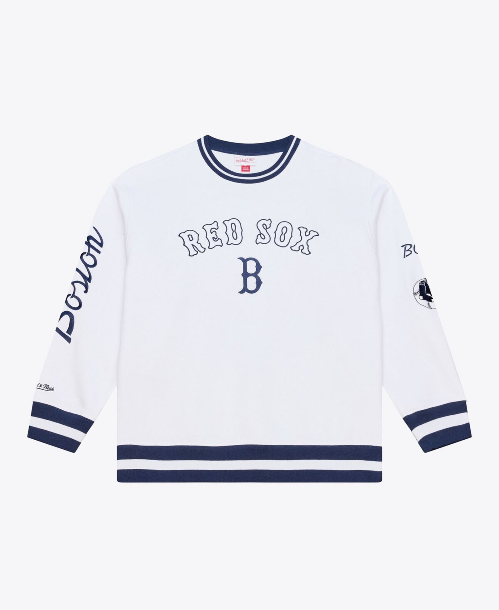 Мужская флисовая толстовка Mitchell & Ness White Boston Red Sox Arctic Fleece Sweatshirt