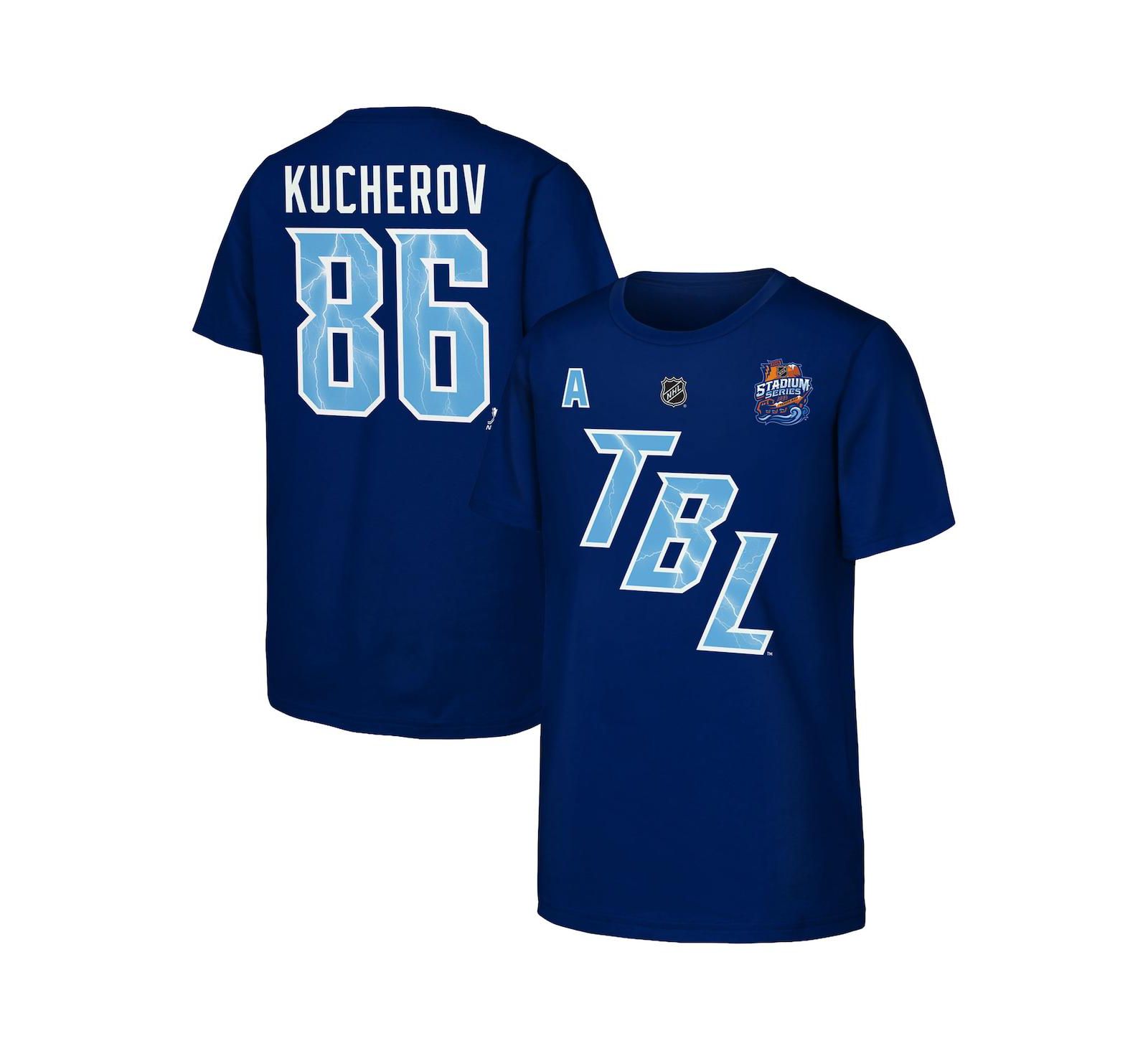 Fanatics Детская футболка Nikita Kucherov Blue Tampa Bay Lightning Alternate Captain 2026 Stadium Series