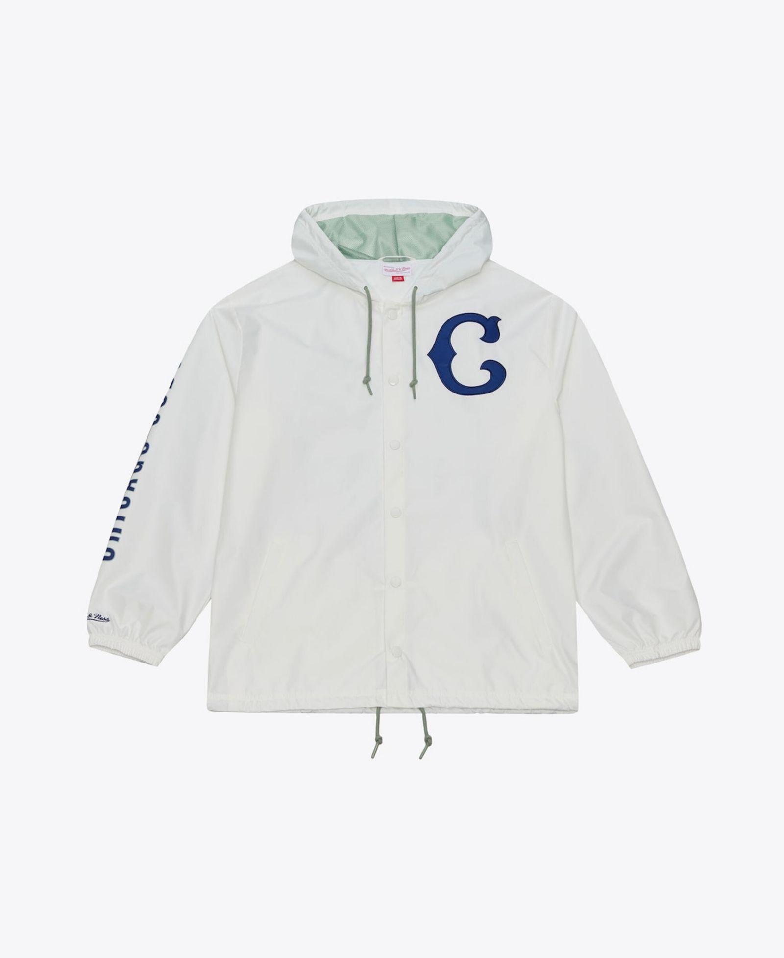 Mitchell & Ness Men's White Chicago Cubs Yacht Rock Coaches Full-Snap Hooded Windbreaker Jacket