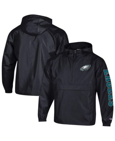 Мужская ветровка Champion Black Philadelphia Eagles Packable Hooded Half-Zip Jacket