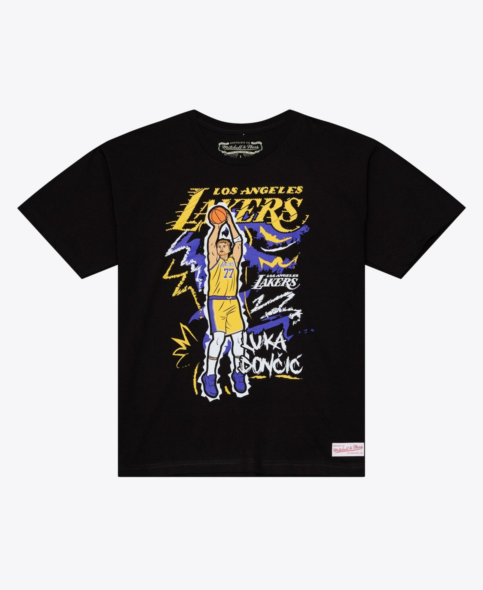 Мужская футболка Mitchell & Ness Luka Doncic Black Los Angeles Lakers Chalked Up