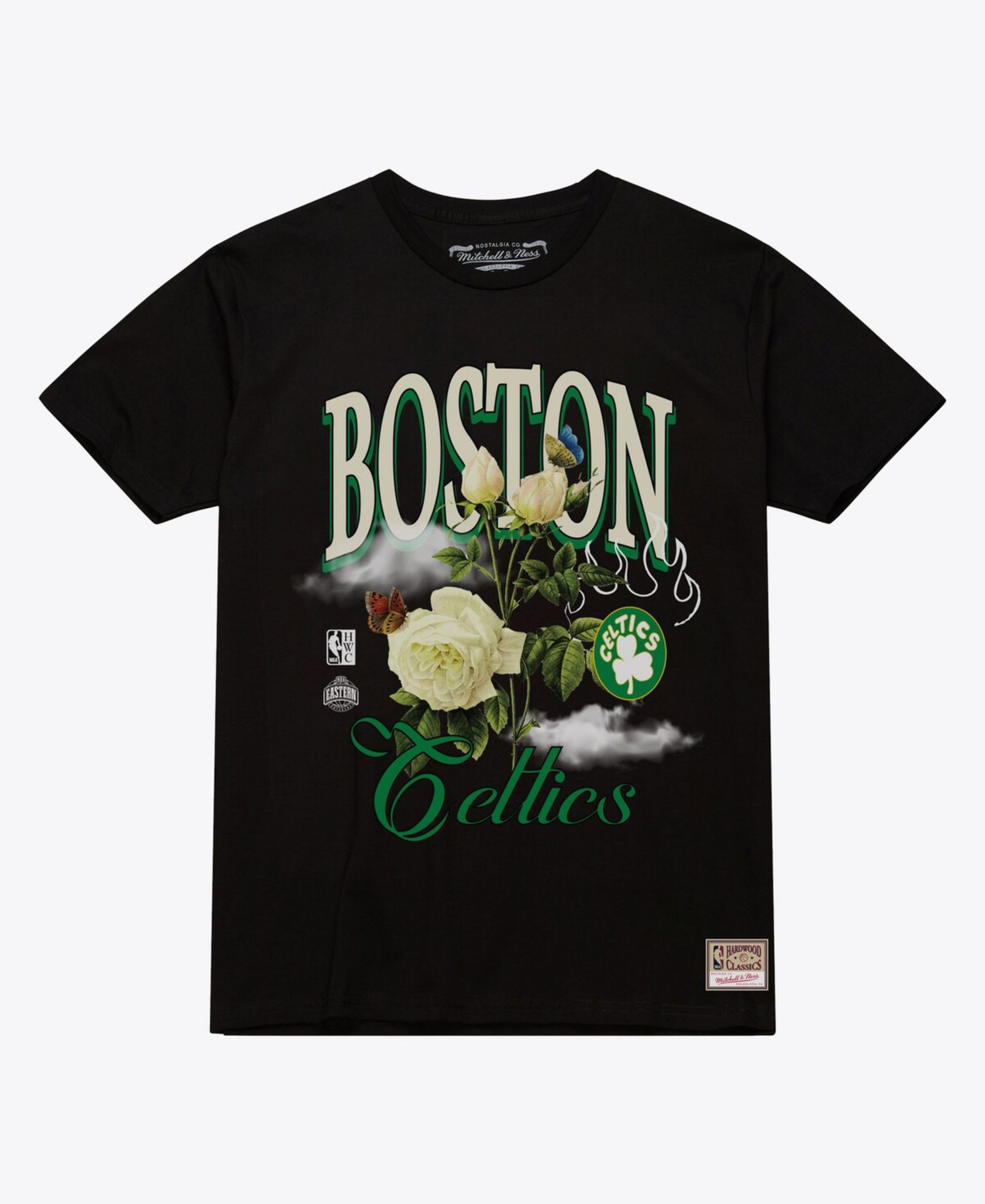 Футболка Mitchell & Ness Black Boston Celtics Floral Graphic для мужчин и женщин
