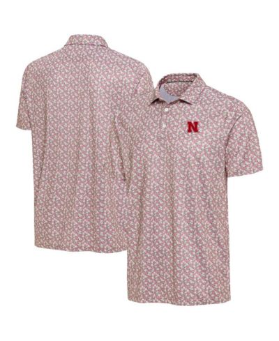Antigua мужская розовая рубашка поло Nebraska Huskers Desert Dry Dogwood