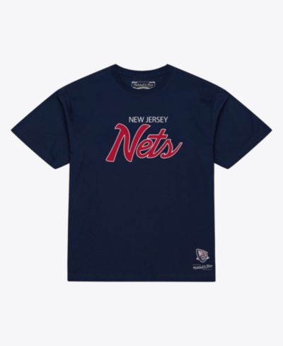Мужская футболка Mitchell & Ness Navy New Jersey Nets Vintage Wordmark T-Shirt